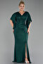 Short Sleeve Double Breasted Collar Long Plus Size Evening Dress Abu39715
