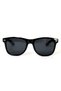 Women's Black Glass Sunglasses with Black Edge and Silver Detail - 2