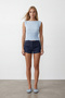 Women's Blue Belted Blouse Alc-X15543 - 4