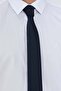 Navy Blue Bird's Eye Patterned Slim Tie - 2
