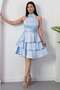 Halter Neck Layered Satin Dress Drp565 - 6