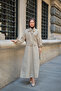 Women's Scarf Collar Cupra Skirt Suit Mold Green