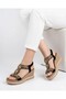 Women's full orthopedic soft soled sandal with rubber detail and stone decoration - 2