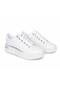 Women's White Silver Detailed Comfortable Lace-Up Daily/Casual Sneaker Sports Shoes - 3