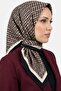 قميص نسائي أسود وبيج بنمط هندسي مطرز