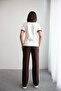 Women's Bitter Brown Garnished Elastic Waist Top and Bottom Set Nh26133 - 6
