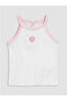 White Floral Embroidered Girls' Undershirt - 5