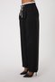 Summer Fabric Wide-Leg Pants with Double Waistband, Satin Belt and Cord Detail - 2