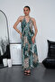 Long Oversized Dress with Halter Neck Detail and Backless Slit - 4