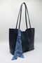 Women's Navy Blue Large Size Scarf Detailed Handy Hand, Arm and Shoulder Bag with Puppy Detail - 4