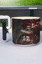 كوب سيراميك فاخر مطبوع عليه Killzone (قطعة واحدة) بمقبض أسود خاص على شكل حرف T بمقبض مموج V3T