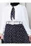 Point-Patterned Scarf, Detail-Oriented Patterned Chiffon Skirt, Tunic Suit with Belt - 4