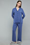 Solid Lapel Collar Pyjama Set