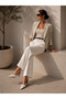 Mim Off-White Linen Heeled Slippers - 4