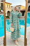 Women's Mediterranean-Inspired Floral Patterned Long Hijab Dress (Unlined) - 4
