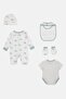Toddlers Boy 5 Pieces Embroidered Hanging Gift Set, White - 3