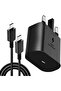 45W Fast Charger compatible with Galaxy S25 S24 S23 S22 S21 Ultra, USB-C Charger Head with 1M Type-C Cable, UK Plug, Black