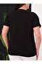 Women's Black Plus Size Single Side Embroidery Crew Neck Short Sleeve Stretchy Viscose Blouse - 5
