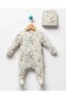 Baby Boy Full Lion Printed Romper with Booties and Hat 0-3-6-9 Months Newborn Baby Jumpsuit - 3