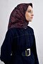 Sura Silk Scarf Navy Blue, Burgundy - 2