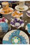 Basamak Porcelain Hand-Painted 6-Piece Cup and Delight Bowl Set - 3
