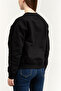 Women's Regular Fit Cotton Logo Embroidered Long Sleeve Black Sweatshirt - 4