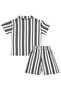 Striped 2-Piece Set for 2-5 Years Old - Black - 4