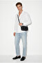 Men's White Breathable Half Oversize Muslin Fabric Long Sleeve Collared Shirt 60001001 - 4