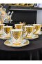 6-Piece Embossed Gold Gilt Colorful Coffee Cup Set 90 ml - 4