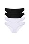 4 Pieces Eco Set Lycra Women's Slip Panties Black White