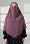 Hijab Chiffon Veil Three-Layer Short Souffle Khimar, Practical Hijab Shawl Triangle Cut - Dusty Rose - 4