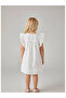 Girl's Scallop Dress - White - 2