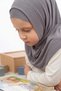 Girl's Two-Piece Hijab - Ready-To-Wear Islamic Scarf - Practical Snap-On Hijab |   Flexible Sandy Fabric Daily & Prayer Headscarf (6-11 Years) - 2