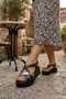 9943 Eren Shoes&Bag Genuine Leather Cross-Strapped Metallic Color Detailed Flat Thick Sole Ankle Buckle Casual Comfortable Women's Sandals Black - 3