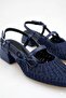 Belva Mesh Knitted Bow Detailed Short Block Heel Shoes - 2