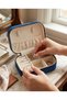Jewelry Box Organizer Travel Case Necklace Ring Earring Organizer Velvet Navy Blue 12Cmx8Cm - 3