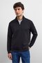 Black Regular Fit Half Zipper Sweatshirt - 5