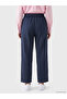 Two Mt Shop Quality Lcw Modest Navy Blue Muslin Plain Standard & Regular Shrinkable Leg Women's Trousers - 4