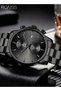 Mens Fashion Business Watch Stainless Steel Waterproof Chronograph Quartz Wristwatch - 5