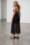 Women's Black Backless and Halter Neck Skirt Lined Guipure Beach Dress Alc-X15540 - 4