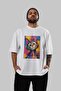 For the Love of Cats 41 Front Cat Printed White Oversize T-Shirt 100% Cotton Unisex Cat Lover Premium Design - 6