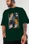 For the Love of Cats 27 Front Cat Printed Green Oversize T-Shirt 100% Cotton Unisex Cat Lover Premium Design - 3