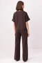 Women's Soft Touch Knitted Suit Short Sleeve Crew Neck Wide Leg Long Length Pockets Comfortable Casual Modern - 5