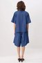 Women's Plus Size Short Sleeve Shirt Collar Flowy Denim Bermuda Suit XL Relaxed Fit Casual Modern - 5