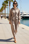 Women's Plus Size Oversize Shirt Collar Long Sleeve Wide Leg Pants Set Relaxed Fit Casual Modern
