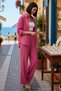 Women's Plus Size Shirt Collar Long Sleeve Wide Leg Suit 100% Cotton Elastic Waist Comfortable Casual Modern - 2