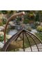 Hanging swing chair Hanging Egg Indoor Outdoor Patio Wicker Rattan Swing Chair with UV Resistant Random Washable Cushions & Iron Frame for Garden, Living Room & Backyard & (BROWN) - 7