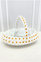 White Bridal Basket, Velvet with Daisy Decorations, Henna Engagement Wedding Promise Circumcision