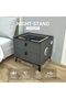 Smart Nightstand with Fingerprint Lock, Wireless Charging, Bluetooth Speaker & LED Light, 2 Drawers Bedside Table, Gray/White/Dark gray - 6