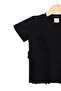 Girl's Dark Black Short Sleeve 100% Cotton Short Sleeve T-Shirt with Ruffles on the Front - 4